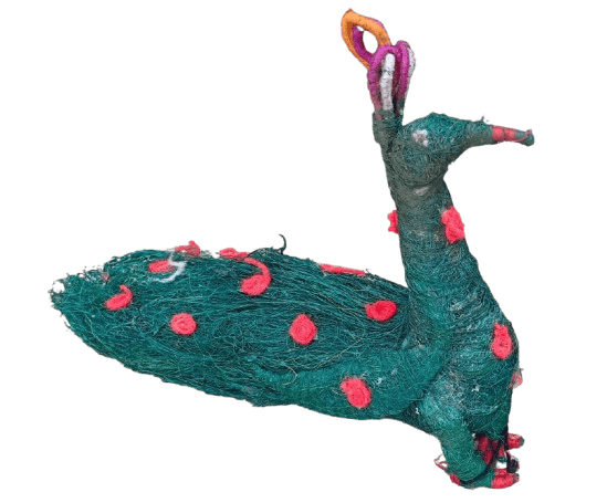 Handcrafted Green Coir Peacock