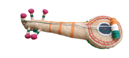 Handmade Coir Miniature Veena with Beads and Thread Work Handmade Coir Miniature Veena with Beads and Thread Work