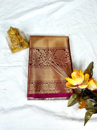 Soft Silk Saree With Zari Work And Blouse Piece Soft Silk Saree With Zari Work And Blouse Piece