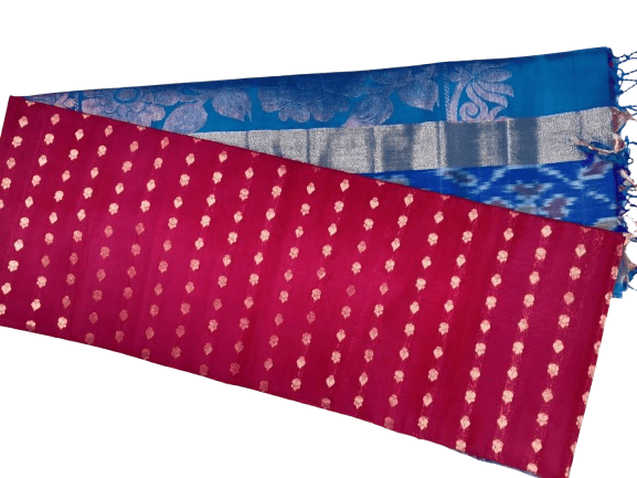 Pink and Blue Saree with Blouse Piece