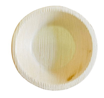 4 Inch Round Areca Leaf Plates - 100% Natural and Biodegradable Disposable Plates-100 Pieces in Pack