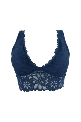 Sheluxe Women’s Floral Lace Longline Bralette with Deep V-Neck, Wire-Free Support, and Adjustable Straps for Everyday Comfort Dark Blue Sheluxe Women’s Floral Lace Longline Bralette with Deep V-Neck, Wire-Free Support, and Adjustable Straps for Everyday Comfort Dark Blue