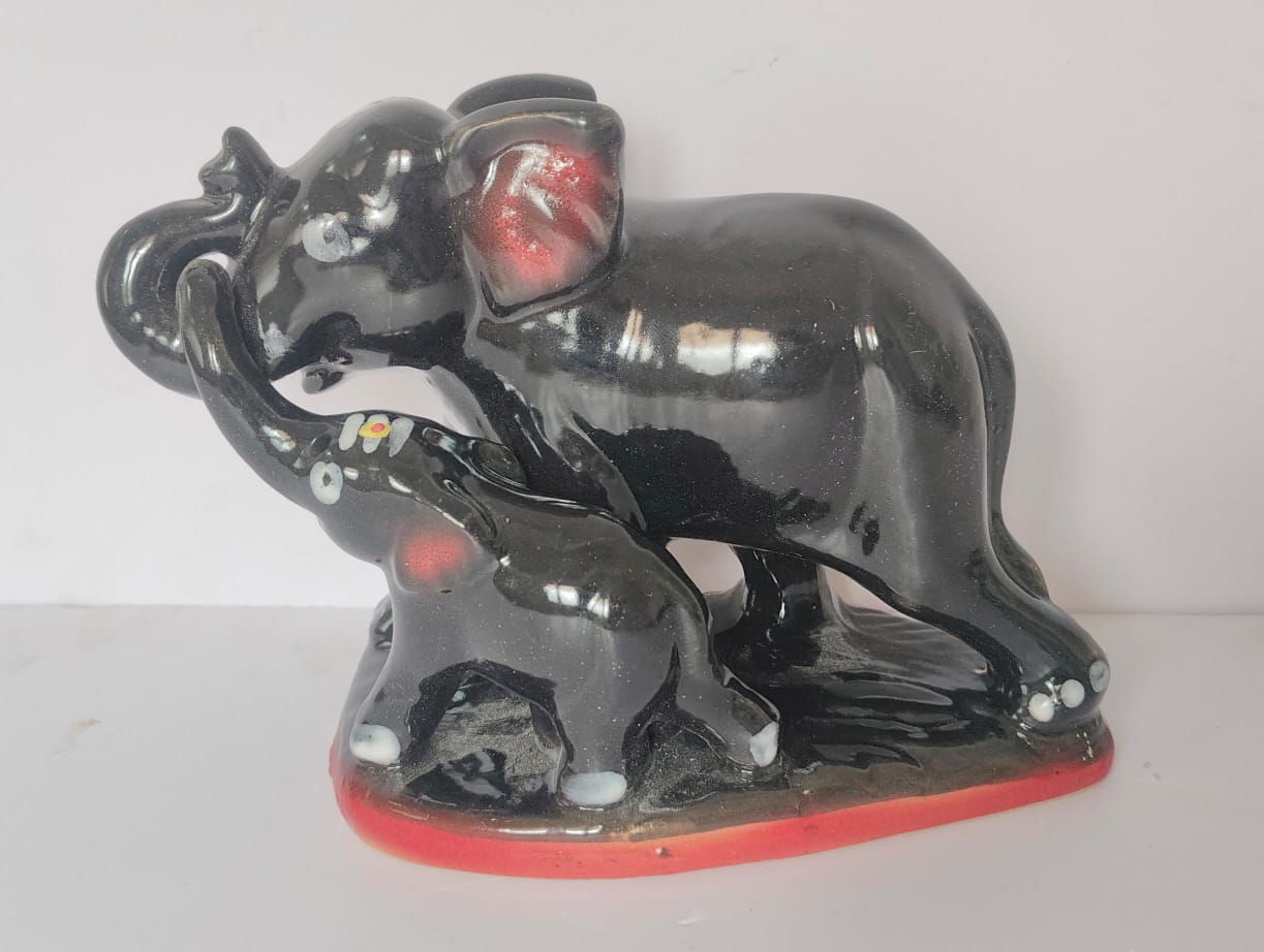 Ceramic Black Nandi Bull Statue