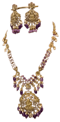 Gold Plated  Necklace Set With Earrings
