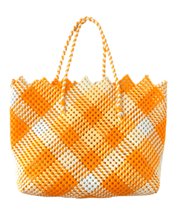 Orange and White Wire Bag Orange and White Wire Bag