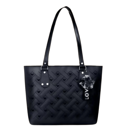 Black Hand bag with love charm Black Hand bag with love charm