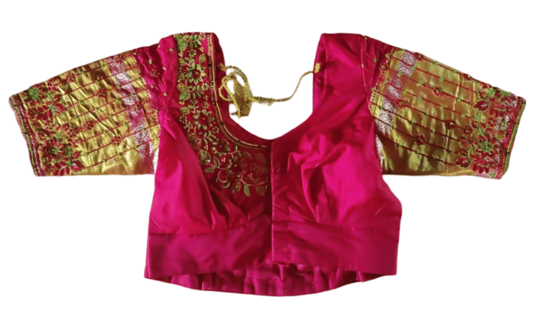 Pink Brocade Embroidered Blouse
