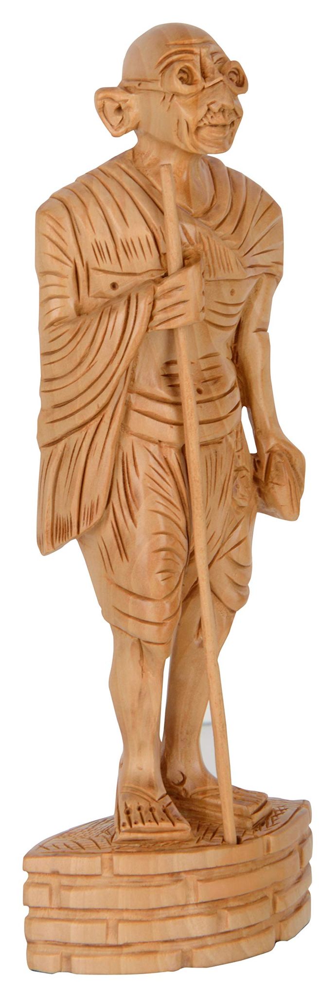 Central Cottage Industries Emporium (Govt of India Undertaking) Handcrafted Wooden Gandhi Figurine (8 cm x 4 cm x 20 cm, Brown)