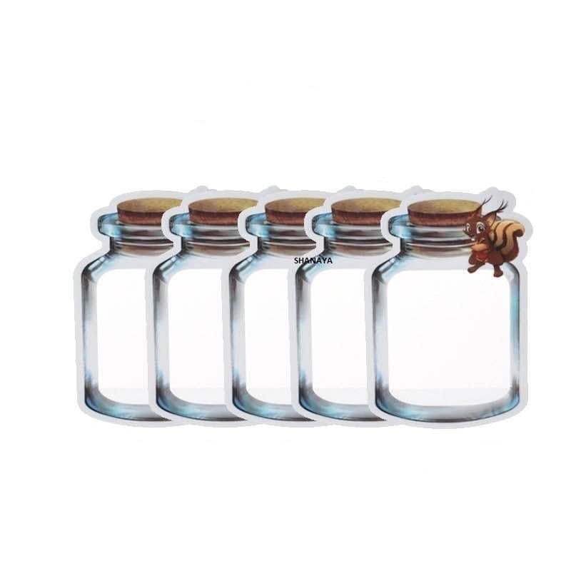 SHANAYA 10 Pcs Mason Jar Zipper Bags,Food Storage Snack Sandwich Ziplock Bags,Reusable Airtight Seal Food Storage Bags,Leakproof Food Saver Bags Squirrel Design (Big Size)