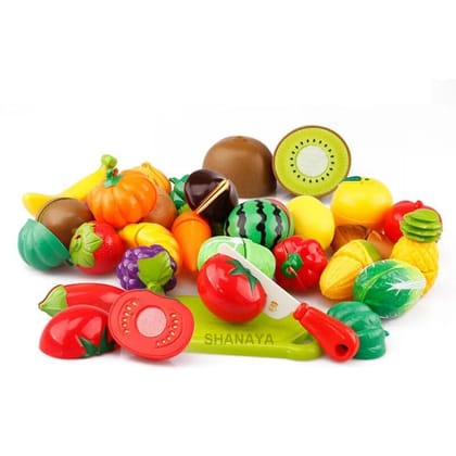 SHANAYA Sliceable Cutting Fruits Pretend Play Set Toy with Cutting Board and Knife for Kids, Girls, Boys - Multicolor Random Fruits - 9 Pieces Set SHANAYA Sliceable Cutting Fruits Pretend Play Set Toy with Cutting Board and Knife for Kids, Girls, Boys - Multicolor Random Fruits - 9 Pieces Set