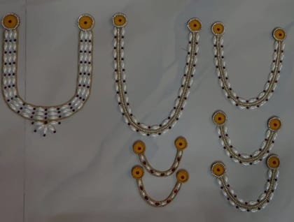 PEARL AND GOLDEN BEADS TRADITIONAL INDIAN JEWELRY SET