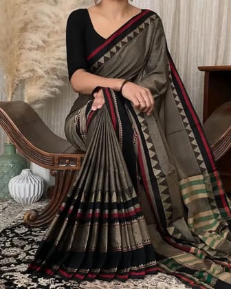 Women's Handloom Pure Kora Silk Saree With Blouse Piece Women's Handloom Pure Kora Silk Saree With Blouse Piece