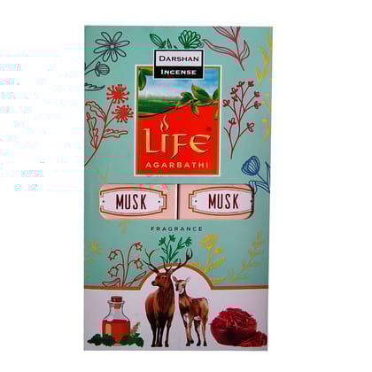 Darshan Incense - Musk Incense Jumbo Dhoop Agarbatti 90g Box Pack of 6 (540g) (Musk)