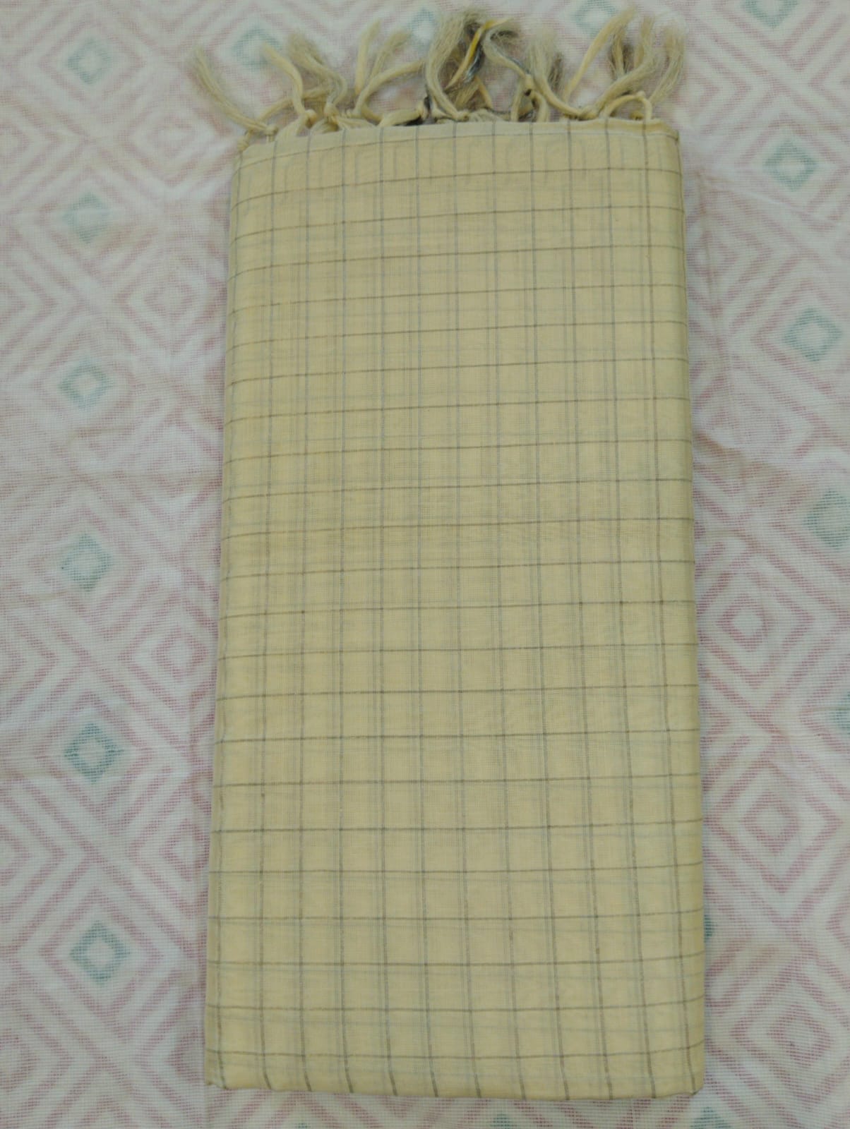 Half White Cotton Saree With jari pattu