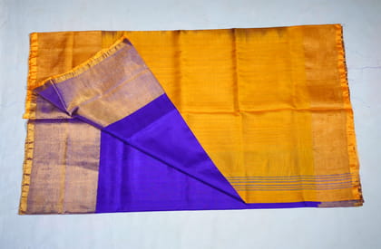 Uppada 12 inch boarder saree Yellow And Violet Uppada 12 inch boarder saree Yellow And Violet