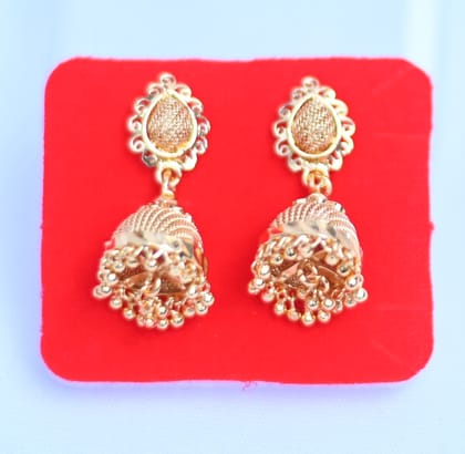 Sri parameswari  22K Yellow Gold Traditional Indian Jhumka Earrings