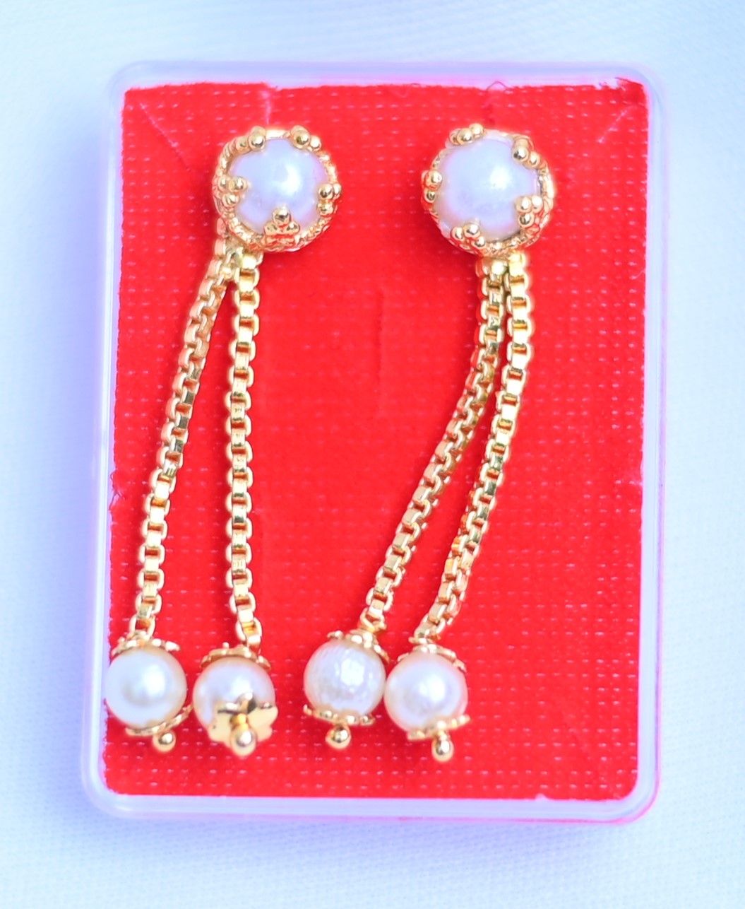 Sri parameswar Gold Plated Pearl Drop Earrings