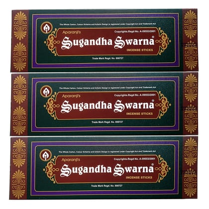 DARSHAN INCENSE APARANJI'S SUGANDHA SWARNA  110G Pack of 3