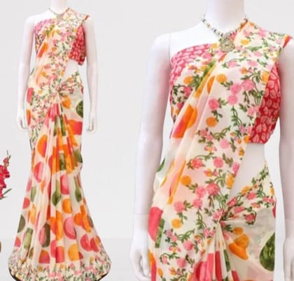 Georgette Saree With Blouse Piece Georgette Saree With Blouse Piece