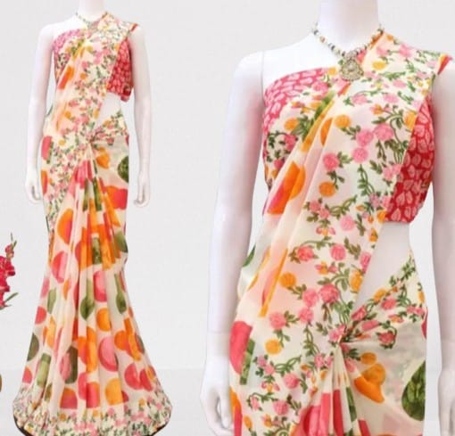 Georgette Saree With Blouse Piece