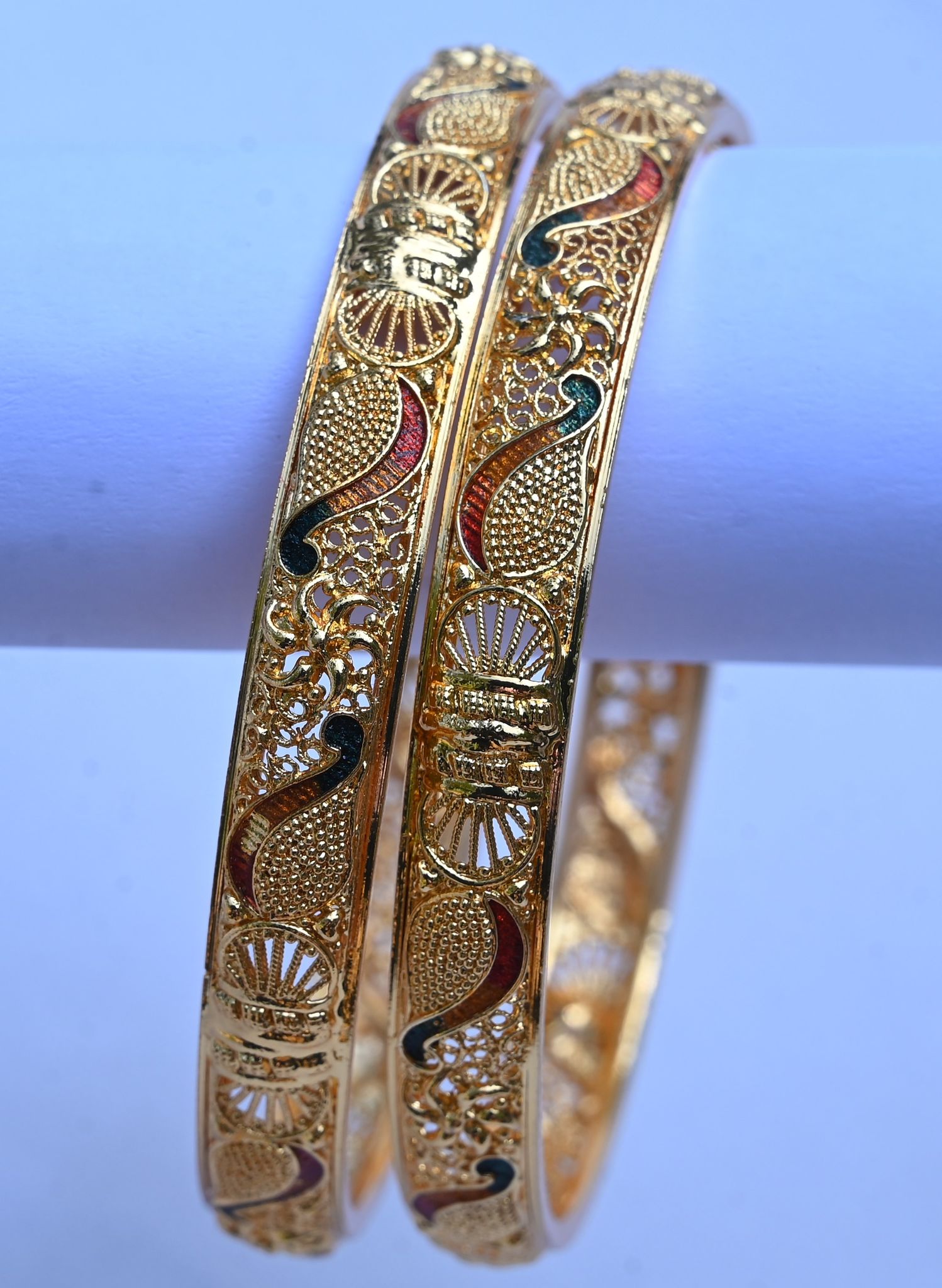 Sri paramesari Gold Plated Filigree Bangles Set of 2