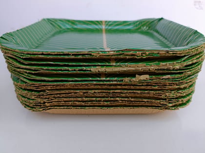 Ecofriendly-Disposable Coated Sqare Paper Plates Thali (Green, 12 inches) -Set of 100 Pieces Ecofriendly-Disposable Coated Sqare Paper Plates Thali (Green, 12 inches) -Set of 100 Pieces