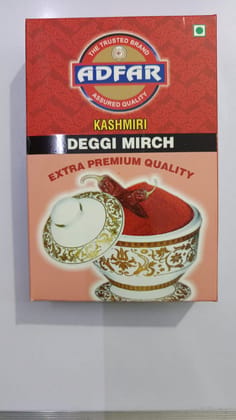Adfar Kashmiri Deggi Mirch - 100% Natural & Premium Quality Kashmiri Red Chilli Powder - 100g Adfar Kashmiri Deggi Mirch - 100% Natural & Premium Quality Kashmiri Red Chilli Powder - 100g