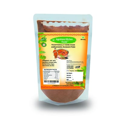 Agrahara Kitchen Foods Homemade Authentic Rasam Podi Powder Masala - Traditional South Indian Spice Blend for Flavorful Rasam - 200gm Agrahara Kitchen Foods Homemade Authentic Rasam Podi Powder Masala - Traditional South Indian Spice Blend for Flavorful Rasam - 200gm