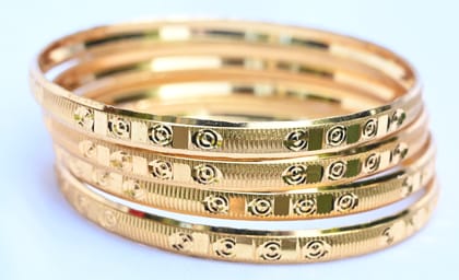 Sri parameswari  Gold Bangles with Intricate Design