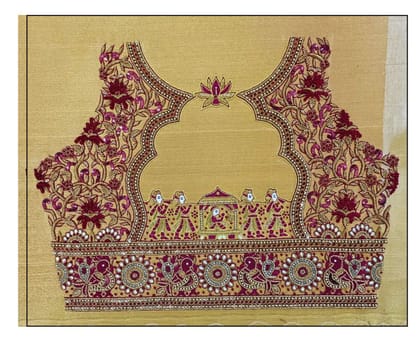 Gold Color embroidered blouse - Un Stiched Blouse - 1 Meter Gold Color embroidered blouse - Un Stiched Blouse - 1 Meter