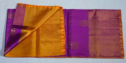 Uppada Uppena Saree Purple and gold silk traditional indian sari with intricate  zari work