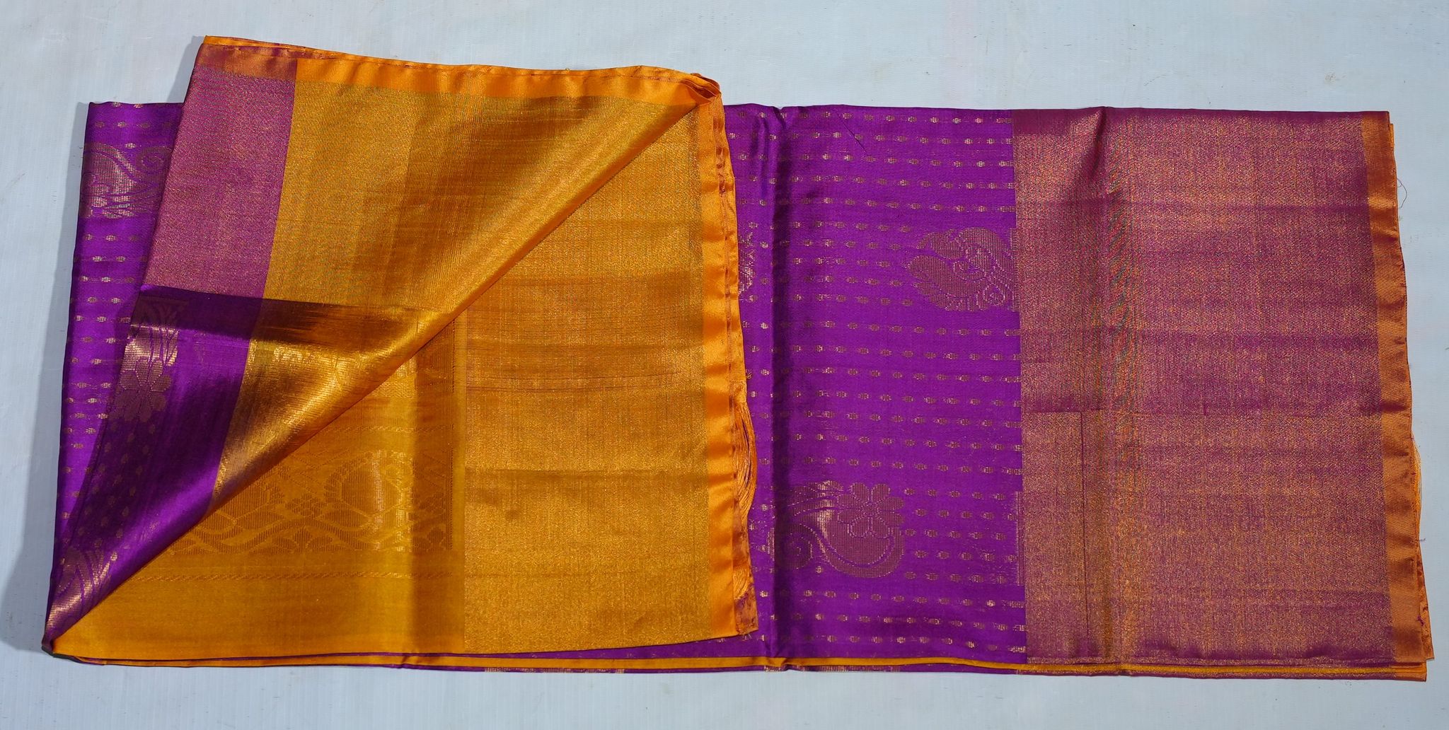 Uppada Uppena Saree Purple and gold silk traditional indian sari with intricate  zari work