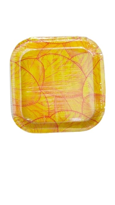 9" Square Paper Plates - Sunflower Print - 8 pk
