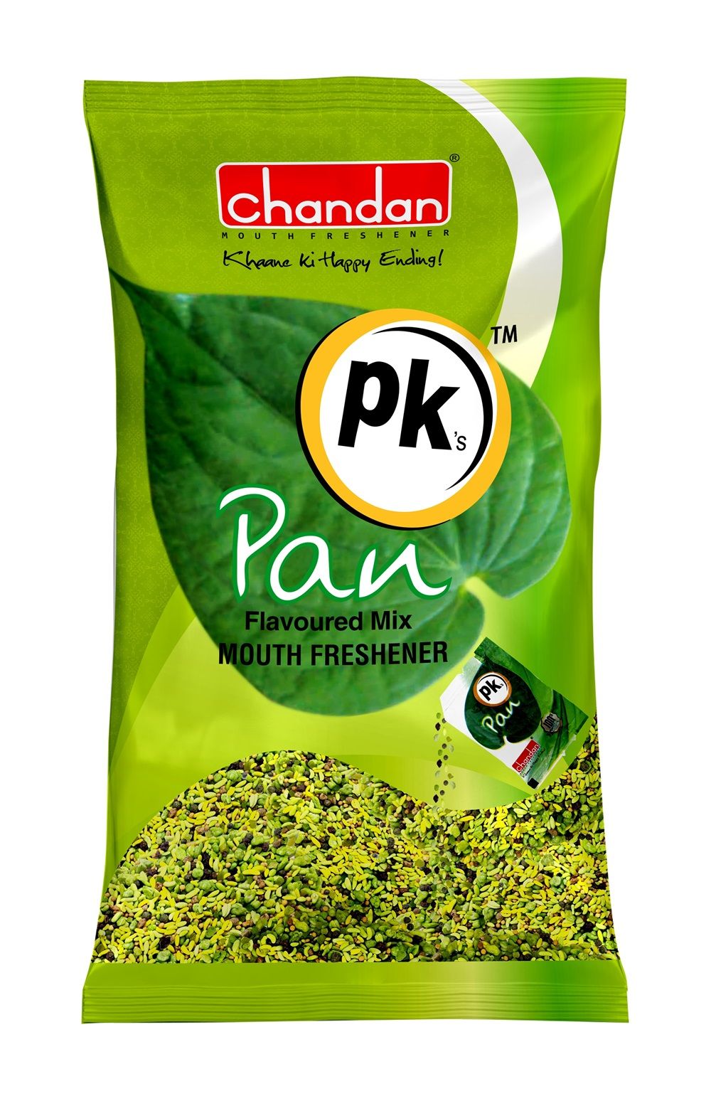 Chandan Mouth Freshener PK's PAN 110gm Traditional Indian Mouth Freshener - Elaichi Sounf - 100% Natural Cardamon flavored Fennel seeds
