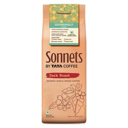 Tata Sonnets Goorghully Sun Dried Red Honey, Dark Roast, Filter Coffee, 250g, Brown, Reserve Single-Origin Coffee, Freshly Dried Ground Coffee Tata Sonnets Goorghully Sun Dried Red Honey, Dark Roast, Filter Coffee, 250g, Brown, Reserve Single-Origin Coffee, Freshly Dried Ground Coffee