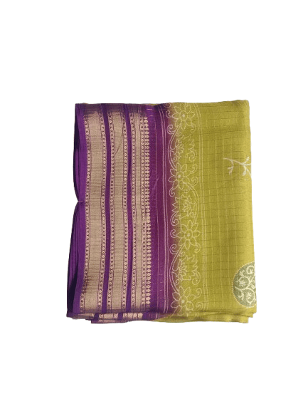 Green and Purple Silk Saree