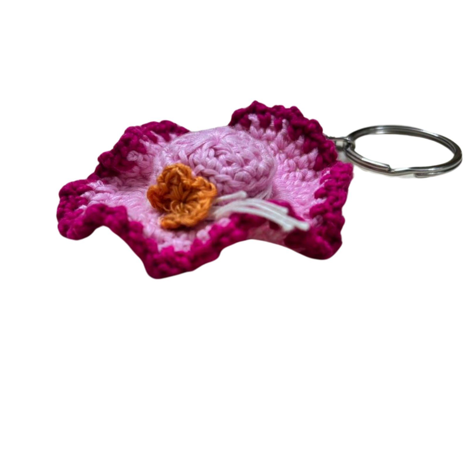 Cute and Colorful Hand Crocheted Hat Keyring