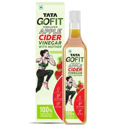 Tata GoFit, Himalayan Apple Cider Vinegar, 500ml, With Mother of Vinegar, Naturally Fermented, Raw, Unfiltered & Unpasteurized, 6-in-1 Benefits, Source of Iron, Rich in Potassium Tata GoFit, Himalayan Apple Cider Vinegar, 500ml, With Mother of Vinegar, Naturally Fermented, Raw, Unfiltered & Unpasteurized, 6-in-1 Benefits, Source of Iron, Rich in Potassium