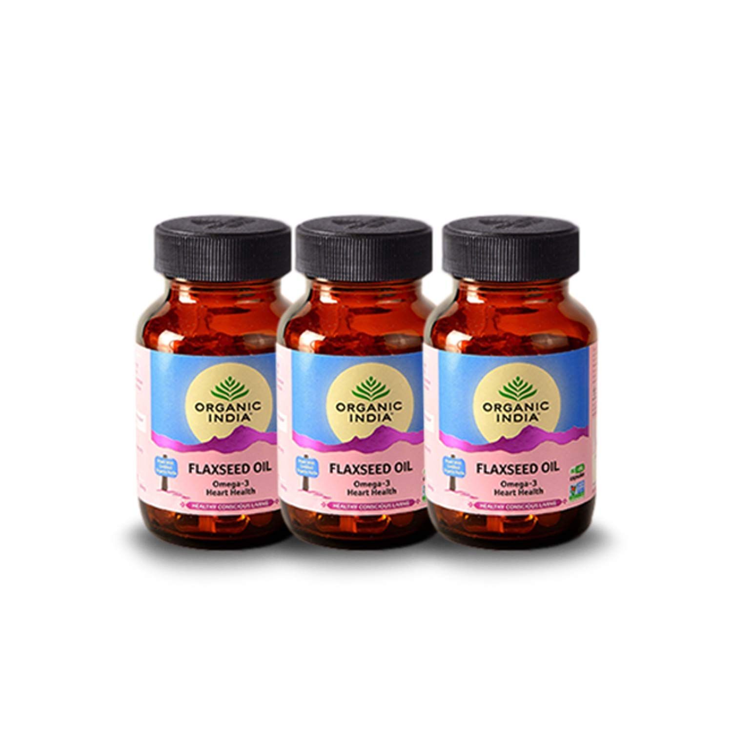 Organic India Flaxseed Oil 60 Capsules - Pack Of 3