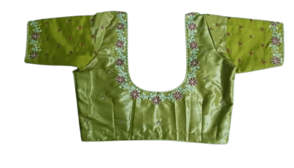Green embroidered blouse piece with gota patti work Green embroidered blouse piece with gota patti work