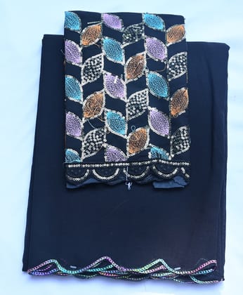 Ramani saress Embroidered Chiffon Fabric with Sequins and Beads