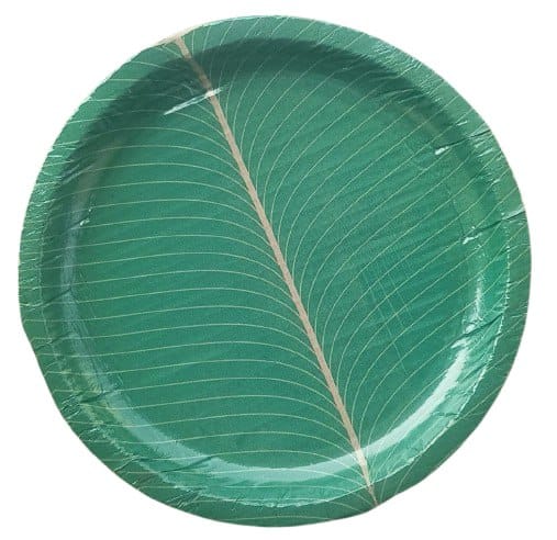 9" Green Leaf Paper Plates