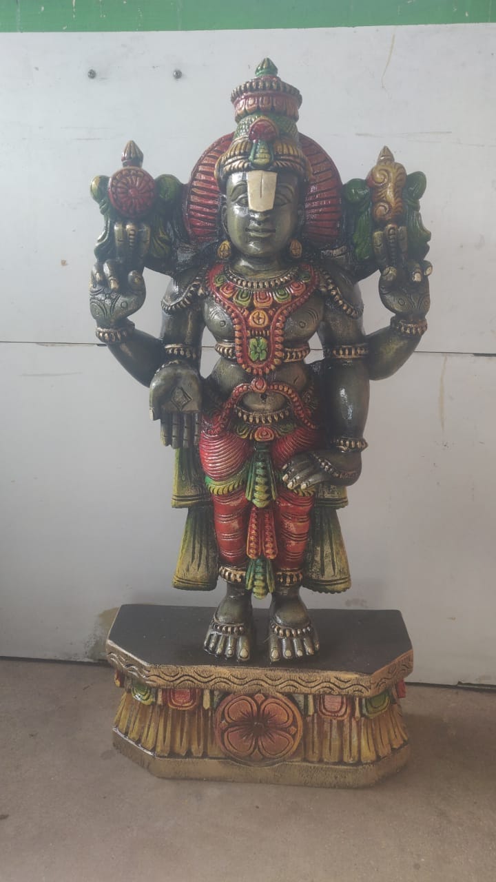  "Wooden Idol of Lord Vishnu"