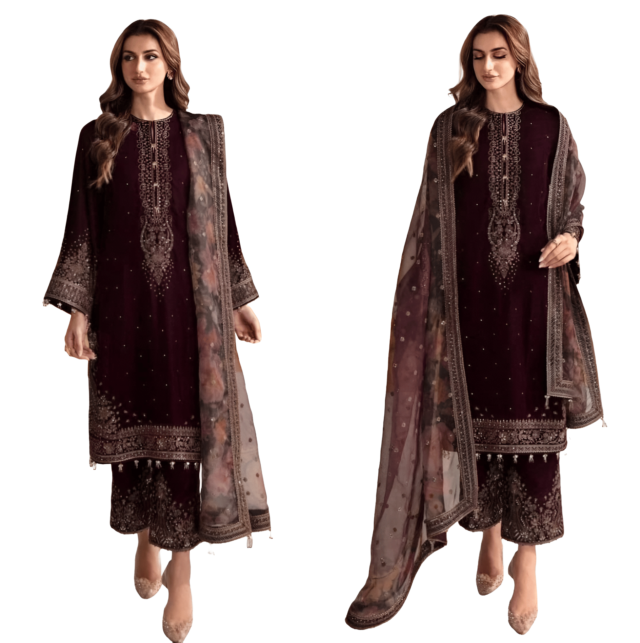 Red Maroon Ready to wear indian salwar kameez Dupatta for women anarkali designer pakistani dresses Festival 3 piece