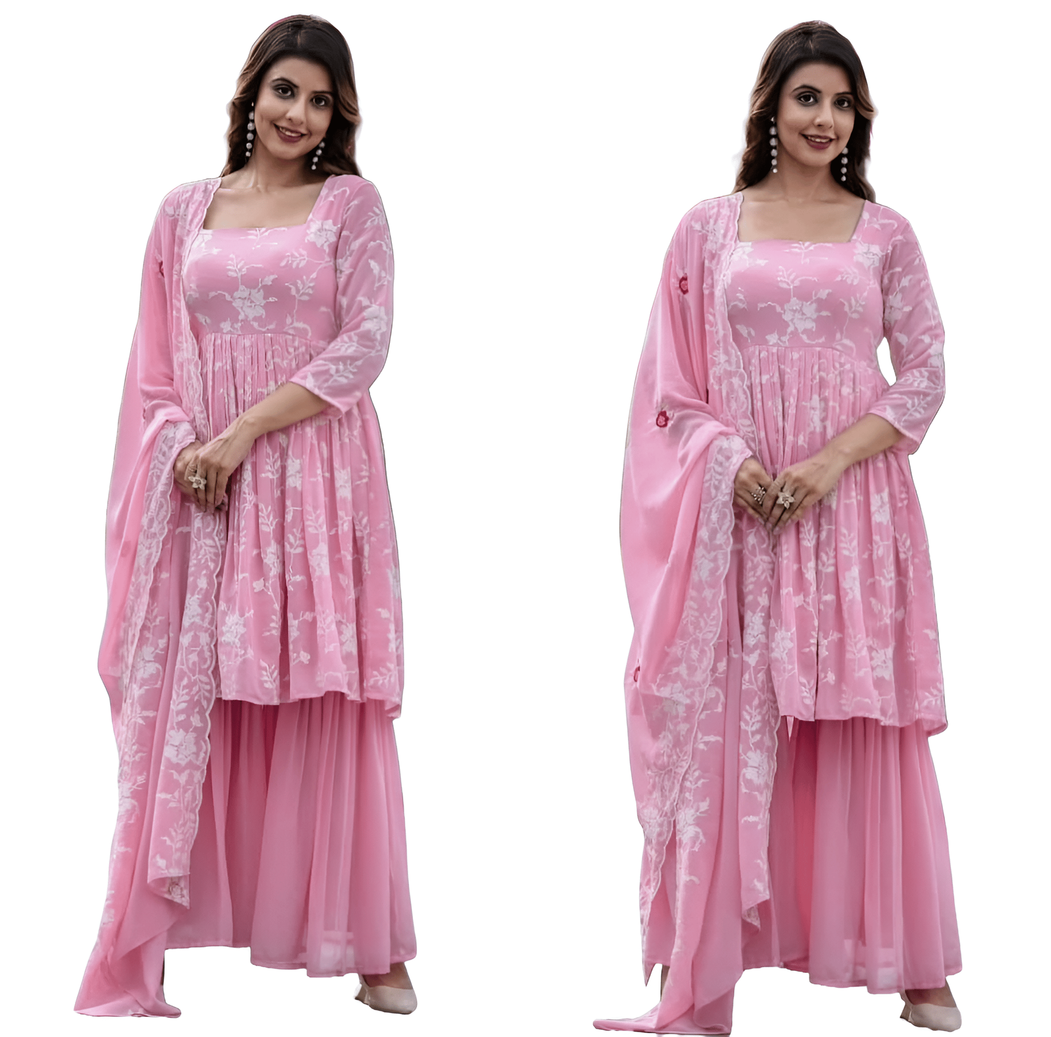 Pink Sharara Suit Set Ready to wear indian salwar kameez Dupatta for women anarkali designer pakistani dresses Festival 3 piece