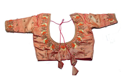 Red and gold embroidered silk blouse Red and gold embroidered silk blouse