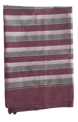 Brown Cotton Tawwal with White Stripes