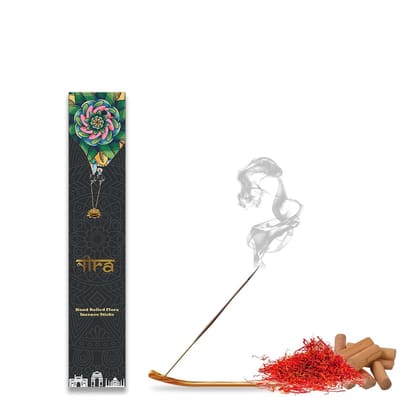 NIRA Fragrances Kesar Chandan Fragrance 40 Incense Stick Combo 100% Natural & Organic Cow Dung Handmade Agarbatti Best for Morning and Evening Pooja, Meditation, and Aromatherapy, Yoga NIRA Fragrances Kesar Chandan Fragrance 40 Incense Stick Combo 100% Natural & Organic Cow Dung Handmade Agarbatti Best for Morning and Evening Pooja, Meditation, and Aromatherapy, Yoga
