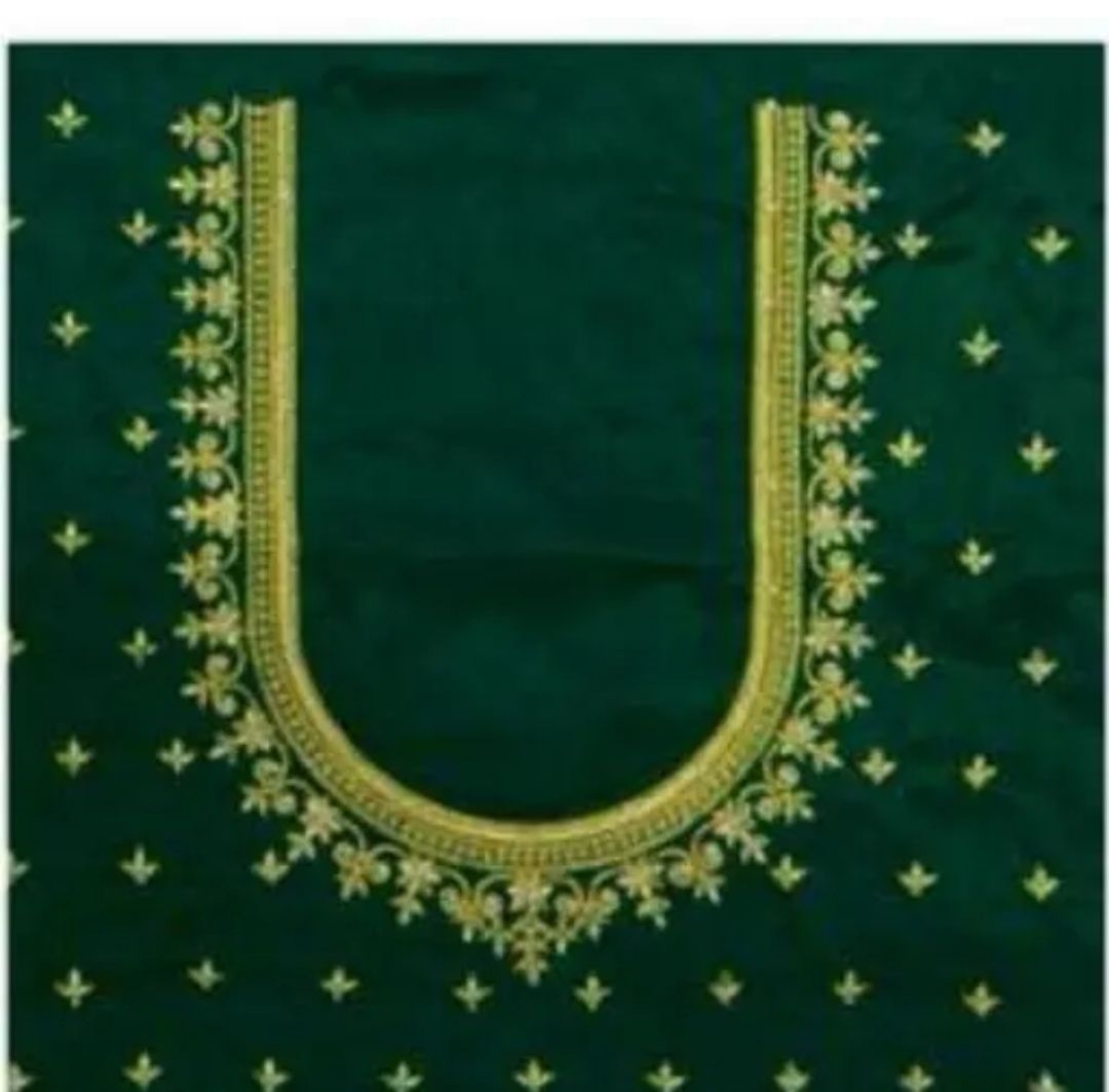  Green Velvet Embroidered Blouse