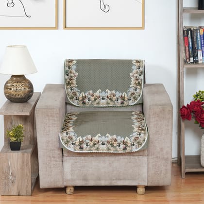Fabricasa Modern Quilted Reversible Velvet Sofa Cover- (Mouse Colour 1 Seater) Fabricasa Modern Quilted Reversible Velvet Sofa Cover- (Mouse Colour 1 Seater)